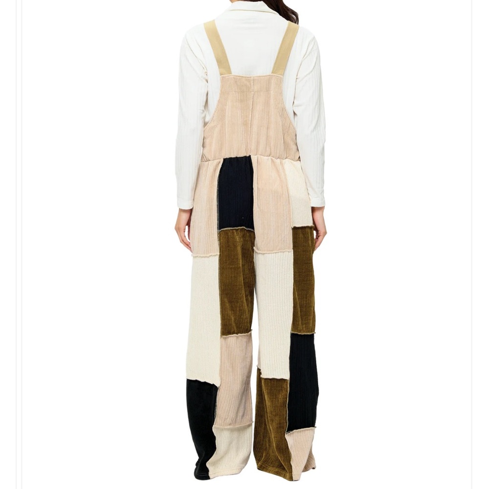 Yak & Yeti Natural Multi Overall Cozy Colorblock Knit Patchwork. Various Sizing. - Picture 3 of 3